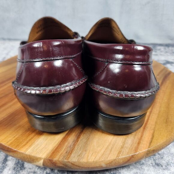 LL Bean Cordovan Penny Loafers Beef Roll Burgundy Oxblood Leather Men’s 9.5 EE main image 12